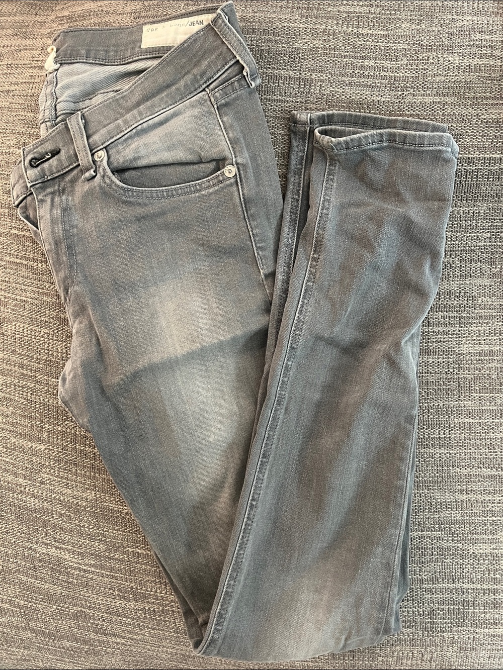 rag & bone Women’s Grey Low Rise Skinny Jeans